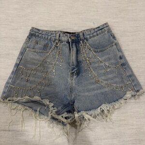 Rhinestone Denim Shorts